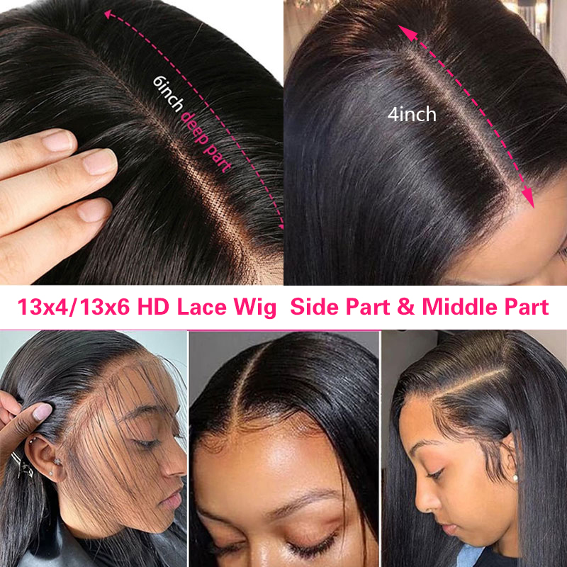 Straight Full Lace Front Wigs Pre Plucked 5x5 Hd Lace Closure Wig 13x6 Lace Frontal Human Hair Wigs 30 32 34 Inch