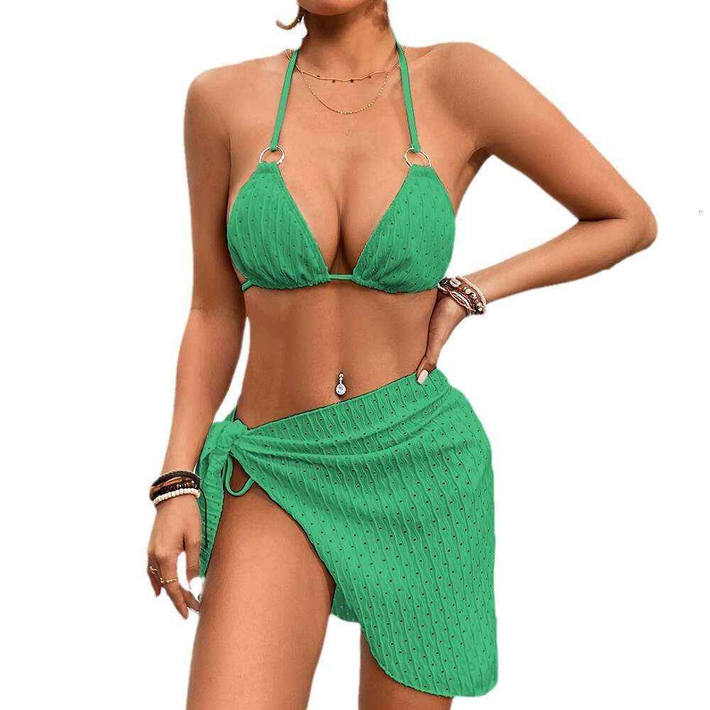 Ddmytiger Beach Sexy Bikini Special Fabric Internet Celebrity New Split Three Piece Outdoor Vacation Swimsuit H