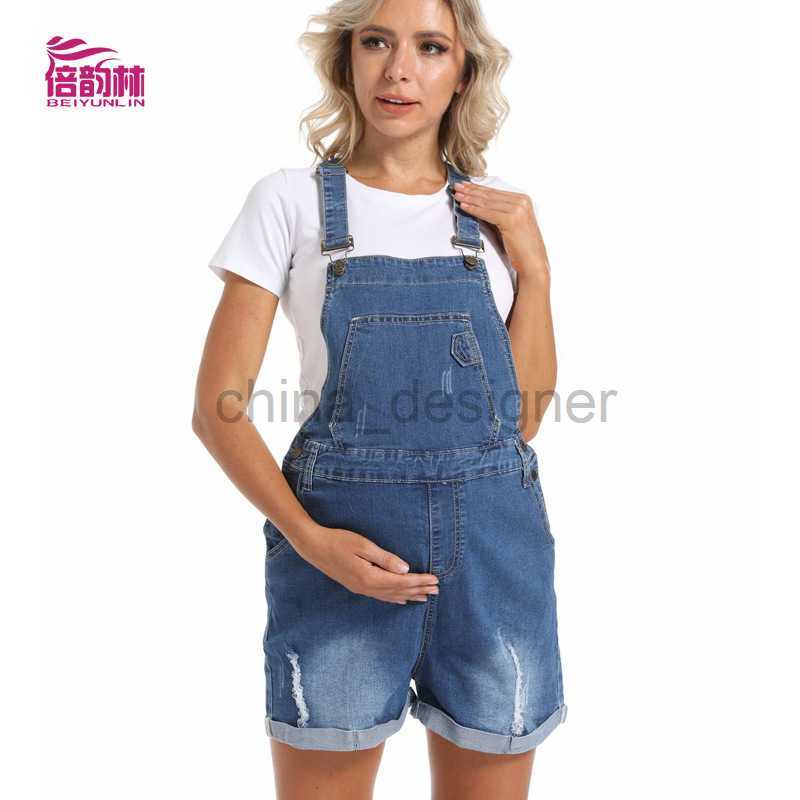 Summer New Pregnant Women's Cowboy Strap Pants, Slim Slim, Large, Loose Flipped Shorts