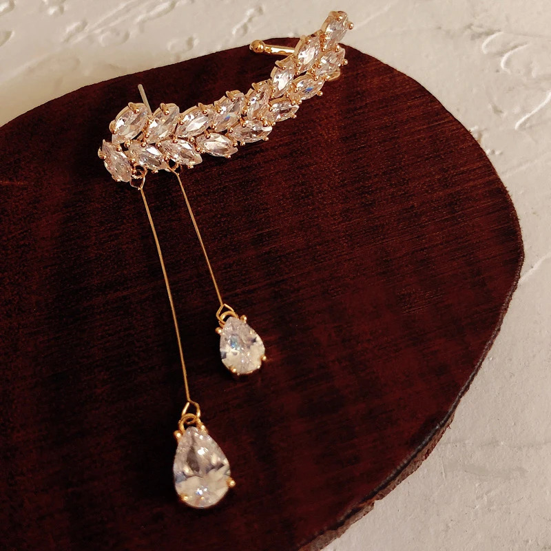 Drop Earrings For Women Solid 925 Needles Branch Water Dangle High Quality Accessories Fine Jewelry 240515