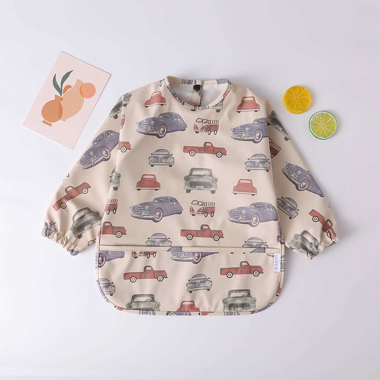 Bibs Burp Cloths Baby Kids Toddler Long Sleeve Scarf Waterproof Art Smock Feeding Bib Apron Pocket Infant Boys Girls Burp Cloth Bandana BibsL4812
