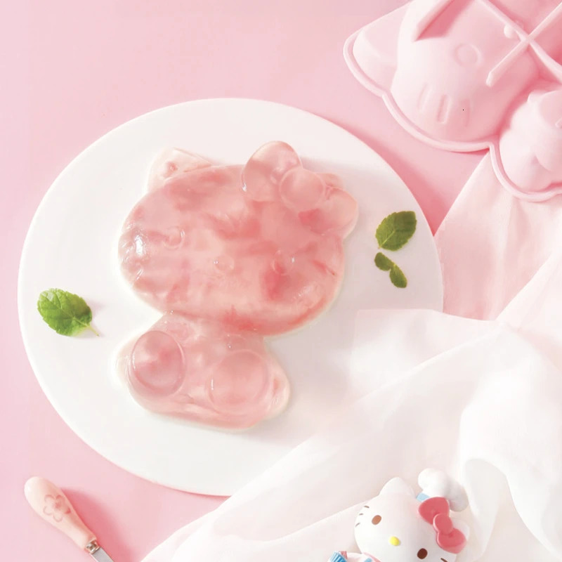 4-inch 3D Pink Cat Silicone Cake Mold Cute Cartoon Pudding Mouse Ice Cube Mold Baking Accessories Tool Party Dessert Gifts 240510