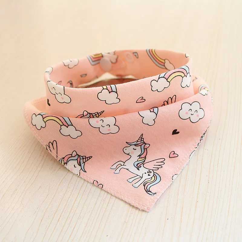 Bibs Burp Cloths 1pcs 100% Organic Cotton Baby Bibs Triangle Burp Cloths Cartoon Saliva Towel Baby Feeding Bibs Soft Absorbent Boys Girl BandanaL4812
