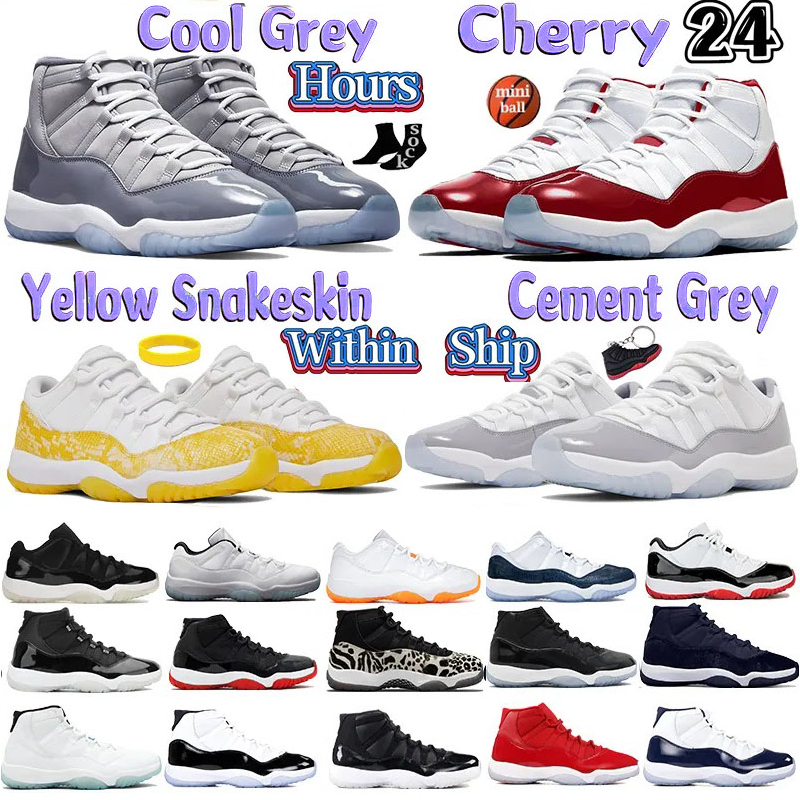 Sneakers High 11 Cement Cool Grey Cherry 11s Basketball Shoes Jubilee Pure Violet Animal Instinct Pantone Low University Blue Men Women Sports Trainers