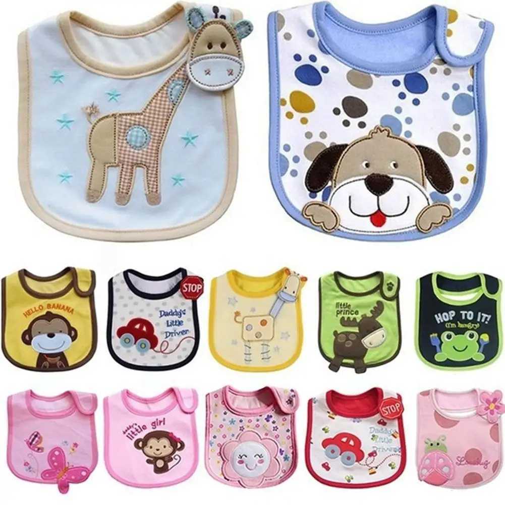 Bibs Burp Cloths Feeding Baby Bibs Bandana Cute Embroidered Sleeveless Bibs For Baby Girl Bib Saliva Boy Burp Cloths Things CartoonL4812
