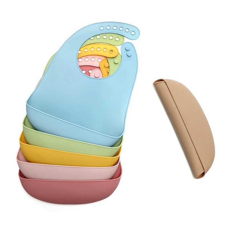 Bibs Burp Cloths 1PCS Waterproof Baby Bibs Newborn Feeding Baby Bibs Burp Cloths Adjustable Soft Silicone Bib Baby AccessoriesL4812