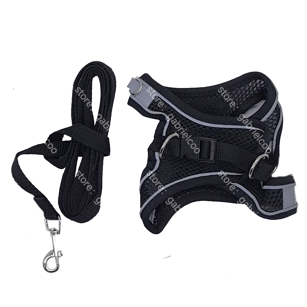Designer Harnesses Leashes Black Pet Dog Chest Strap Set Going Out with Straps Towing Ropes for Small and Medium sized Dogs