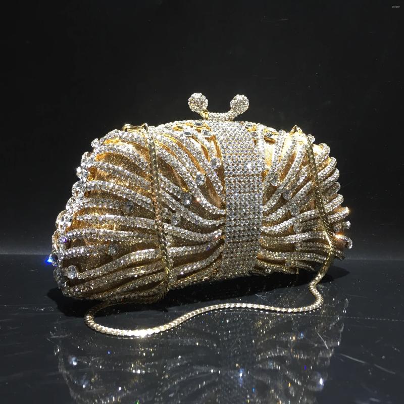 Drawstring XIYUAN Women Golden Crystal Clutch Bag Rhie Evening Bags Party Dinner Shoulder Dia Purses And Handbags zhanyishengli