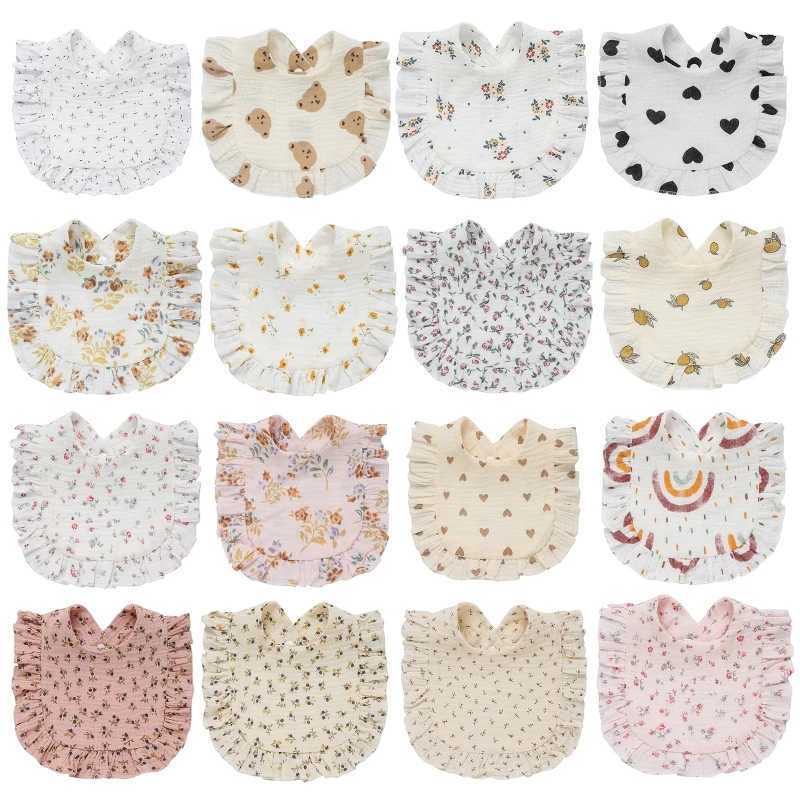 Bibs Burp Cloths Baby Bib for Boys Girl 0-24Months Breathable Floral Drooling Bib with Hidden Stud Buckle Infant Sleep Teething BandanaL4812