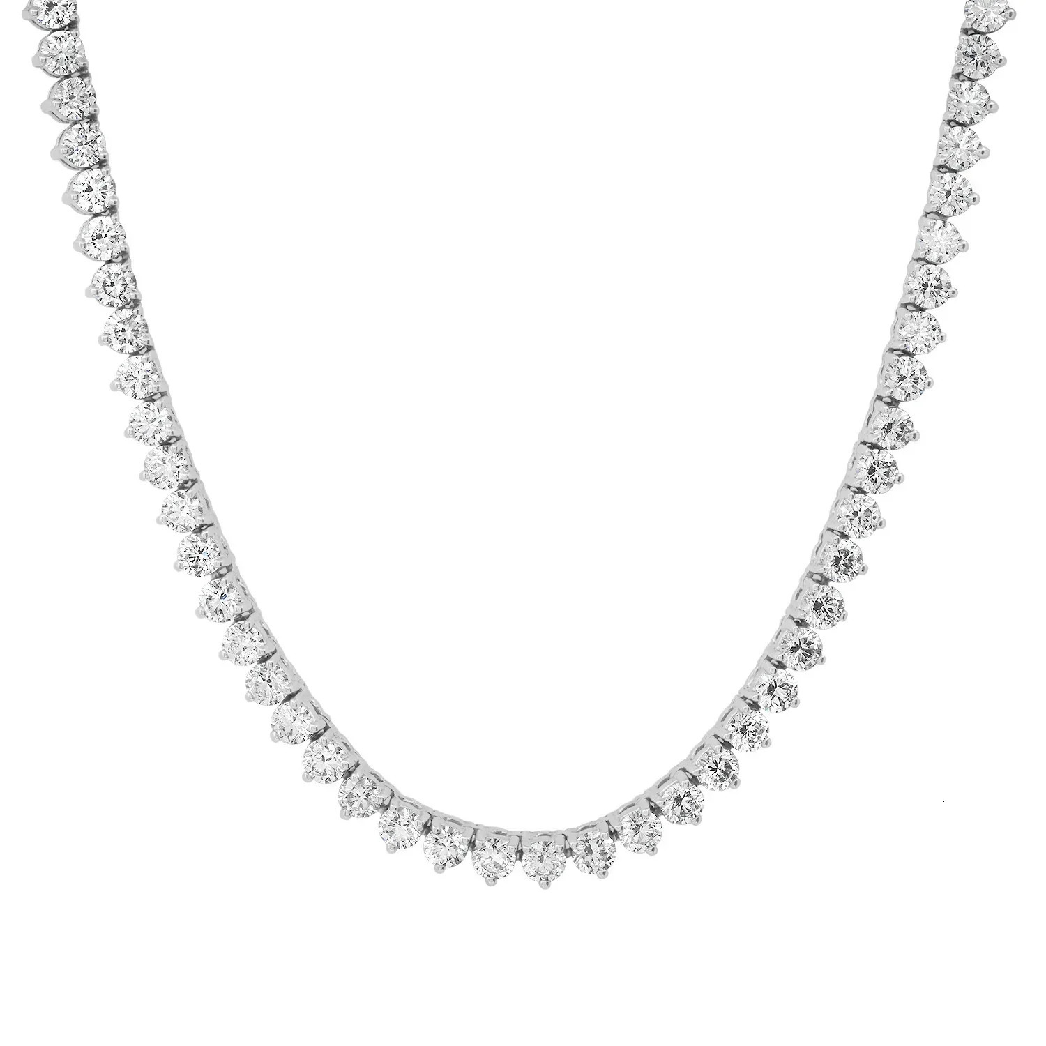 White Gold Plated 925 Sterling Silver Cubic Zirconia Diamond Necklace Drop Women Jewelry Crystal Riviera Necklaces Whole 240515