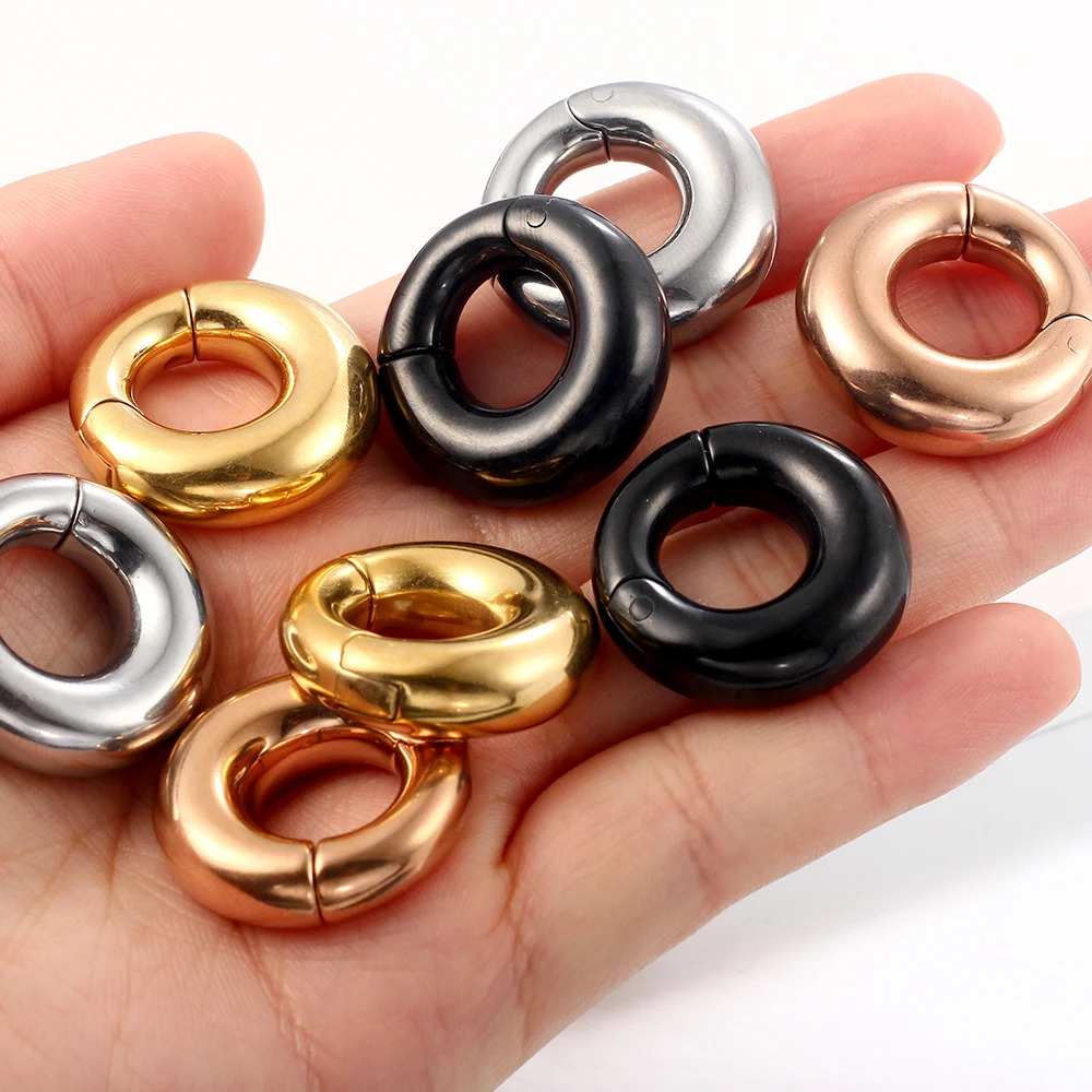 Cashort 2PCS 8mm 0g 6mm 2g stainless steel circular magnetic ear heavy plug ear gauge tunnel perforation body jewelry expander 240430