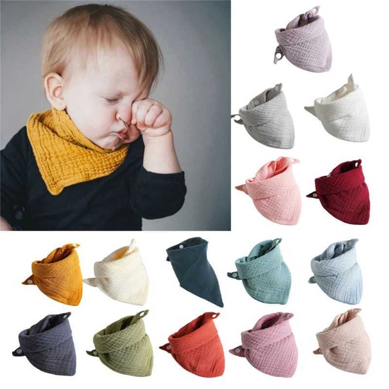 Bibs Burp Cloths 3Pcs/lot Baby Muslin Bibs Soft Cotton Solid Color Bibs Saliva Towel Boys Girls Feeding Apron Bandana Drool Stuff BibsL4812