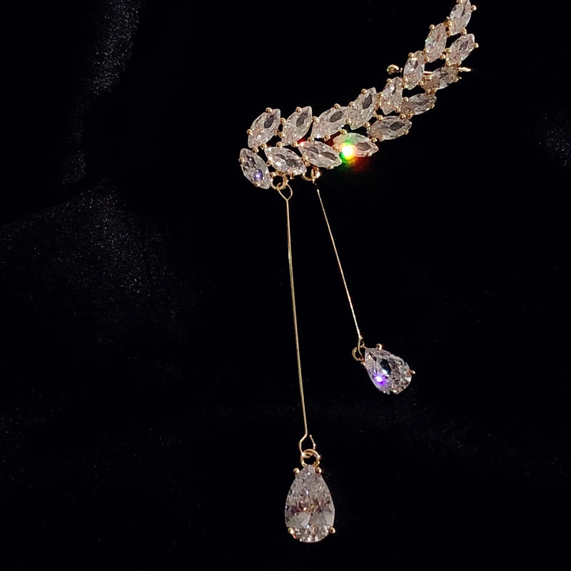 Drop Earrings For Women Solid 925 Needles Branch Water Dangle High Quality Accessories Fine Jewelry 240515