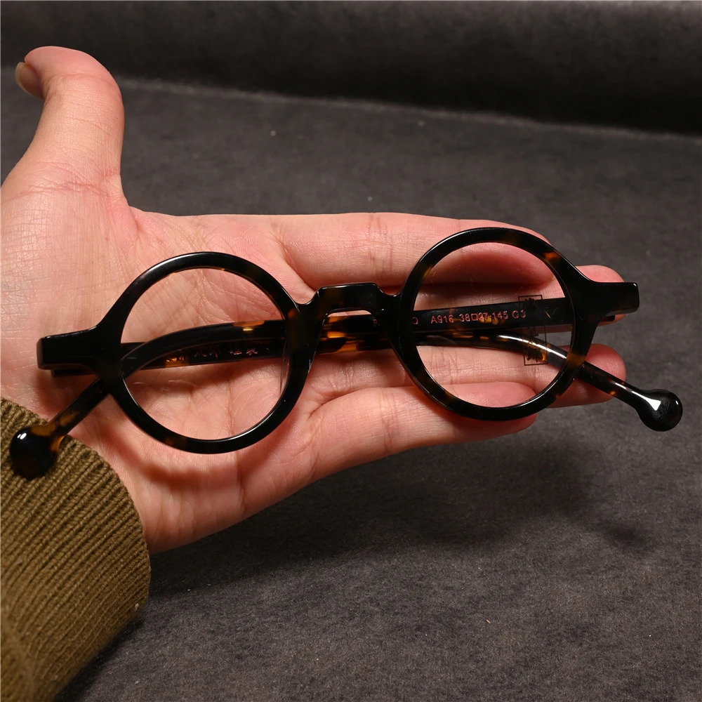Cubojue Small Round 38mm Reading Glasses Men Women Anti Blue Light 100 150 200 250 Black Tortoise Eyeglasses Frame Acetate Male 240514