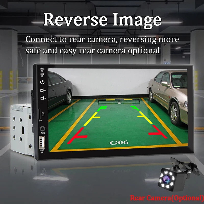 7 Inch Car Radio 1 Din MP5 Player Touch Screen Multimedia FM ISO Power Aux Input USB Bluetooth Mirror Link Universal Autoradio 240506