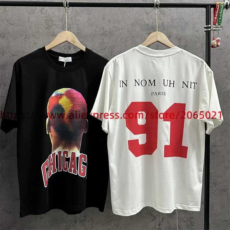 Men's T-Shirts Good Quty Chicago IH NOM UH NIT Leopard Print Hair Fashion T Shirt Men Back Number 91 Women Vintage Ts T-Shirt GYM T240515