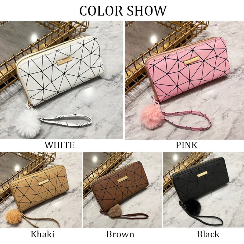 Fashion Zipper Wallets Womens Long Purses Handbags Coin Purse Cards Holder PU Leather Billfold Wallet 240514