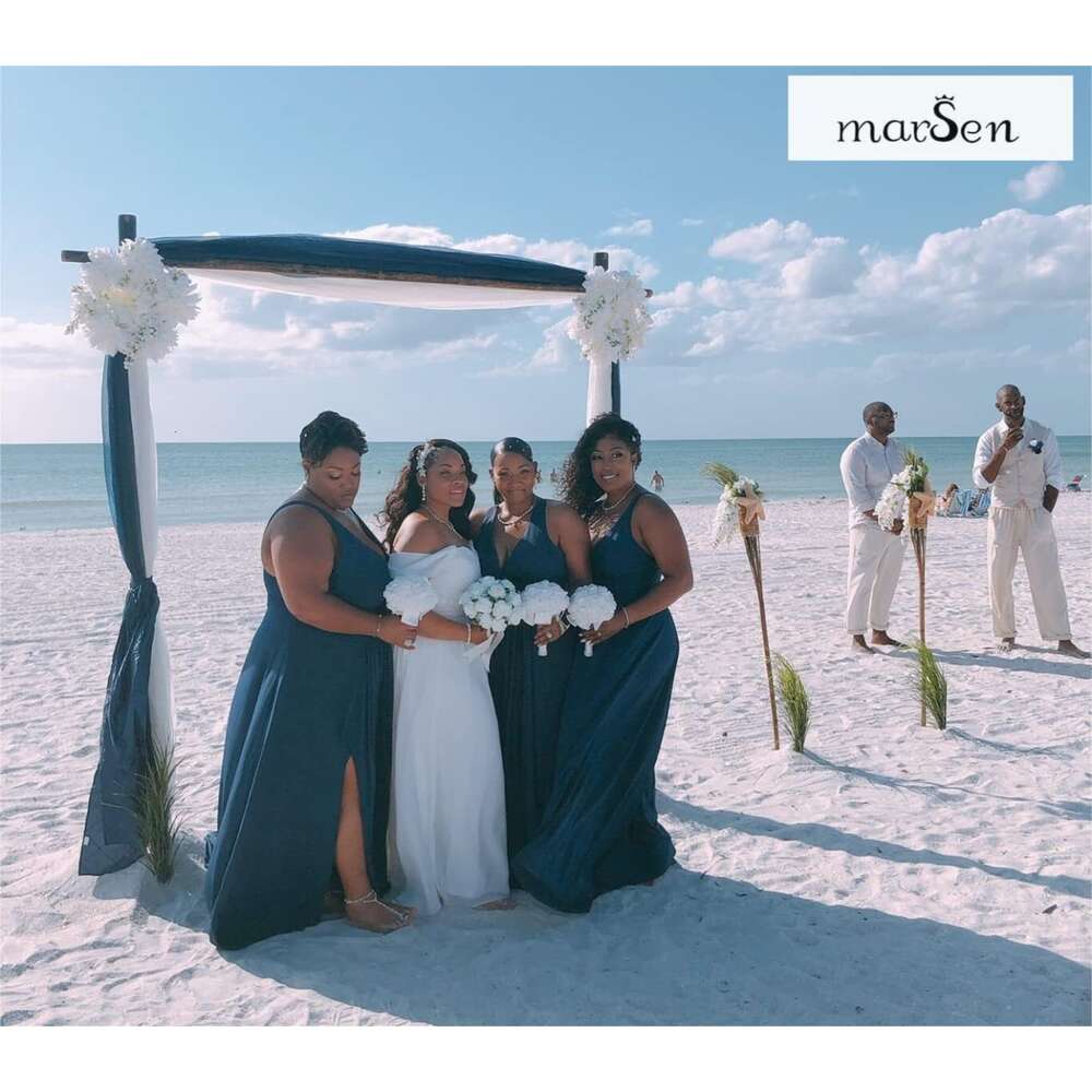 V Neck Satin Bridesmaid prom Split Prom Long A Line Formal Dresses for Women Bury Size 16 prom AMZ