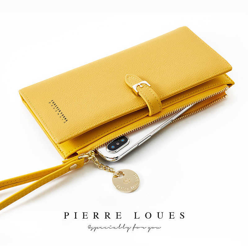 Wallets Long Women's Wallet Female Cell Phone Purses Pendant Coin Purse Card Holder Wallets Leather Wristlet Clutch Money Bag Red Wallet G230327