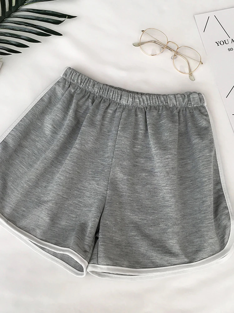 Striped Sports Shorts for Women Simple Loose Casual Slimming Short Ladies High Waisted Monochrome Summer Fashion 240508