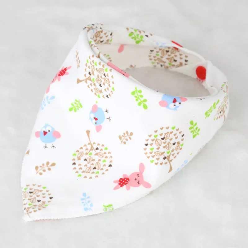Bibs Burp Cloths Baby bibs High quality triangle double layers cotton baberos Cartoon Character Animal Print baby bandana bibs dribble bibsL4812