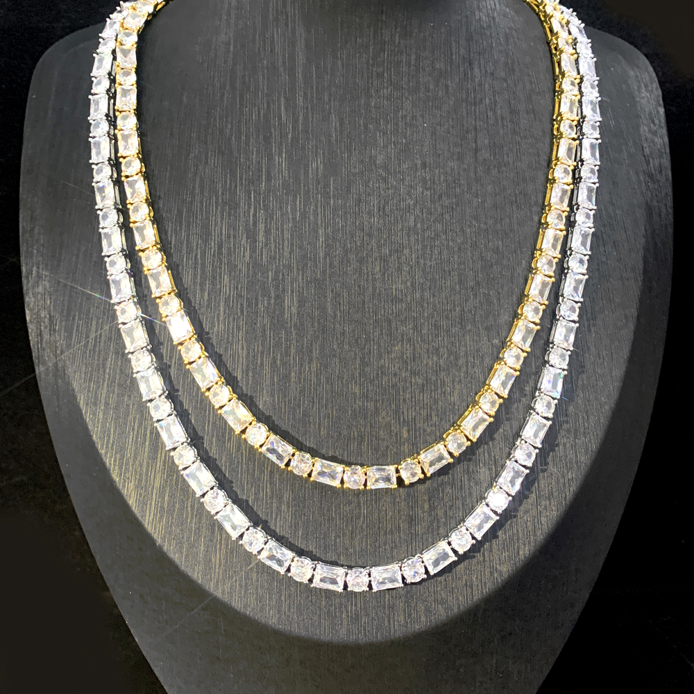 Tennis Chain: 1 Row Bg 5A Cz Stone Choker Necklace - Hip Hop Iced Out Jewelry