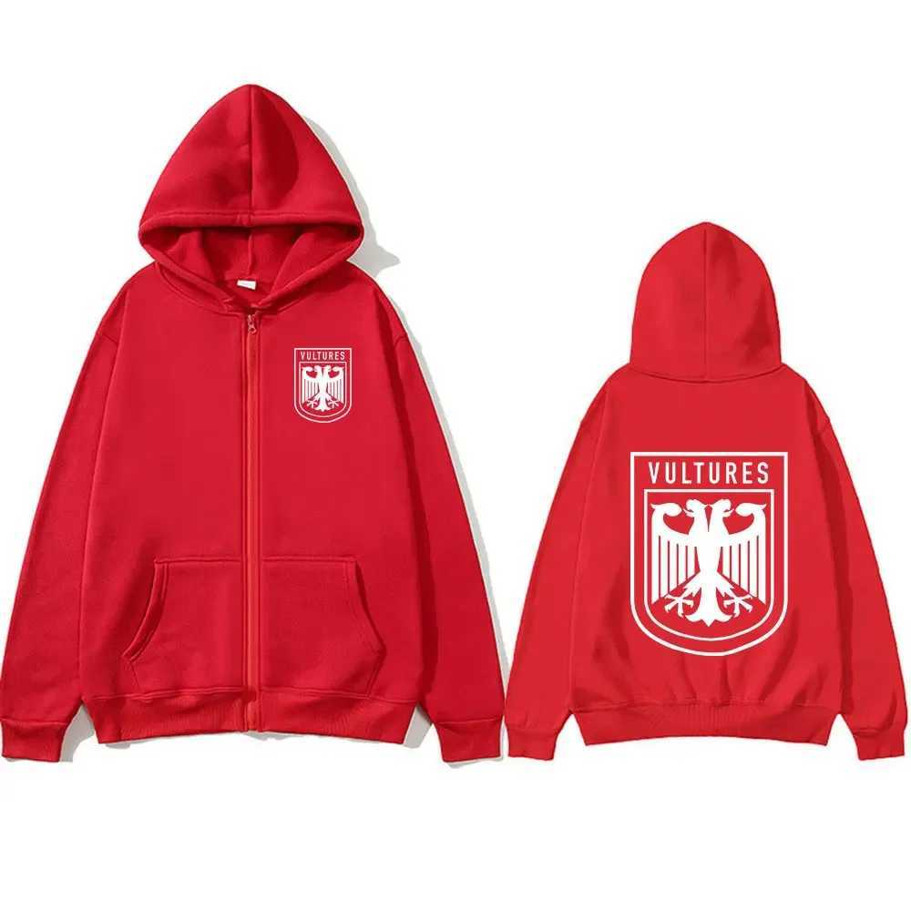 Men's Hoodies Sweatshirts Rapper Vultures Mark Album Zipper Hoodie Men Hip Hop Retro Pullover Zip Up Sweatshirt Clothing Oversized Coats Hoody T2