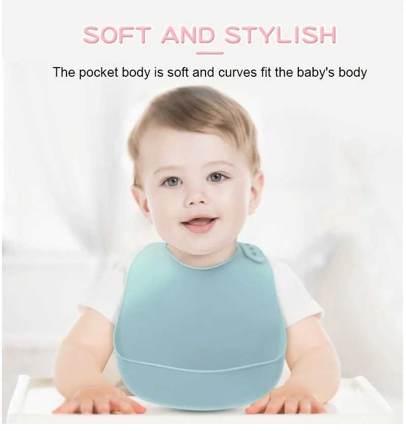 Bibs Burp Cloths 1PCS Waterproof Baby Bibs Newborn Feeding Baby Bibs Burp Cloths Adjustable Soft Silicone Bib Baby AccessoriesL4812