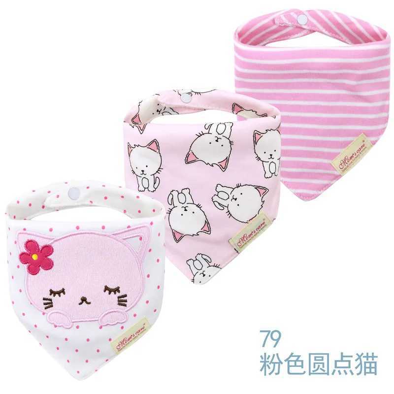 Bibs Burp Cloths Cotton Cartoon Baby Bibs 3pcs Bandana Set Triangle Newborn Infant Girls Saliva Towel Baby Burp Cloth Drool Bibs DropshippingL4812