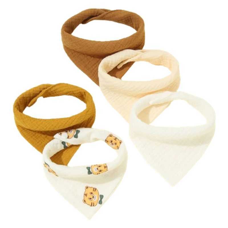 Bibs Burp Cloths Baby Bib Soft Breathable Drool Bib Cotton Burp Cloth Snap Bibs Infant Teething Bib Print Neck Scarf Nursing Supply 5PCSL4812