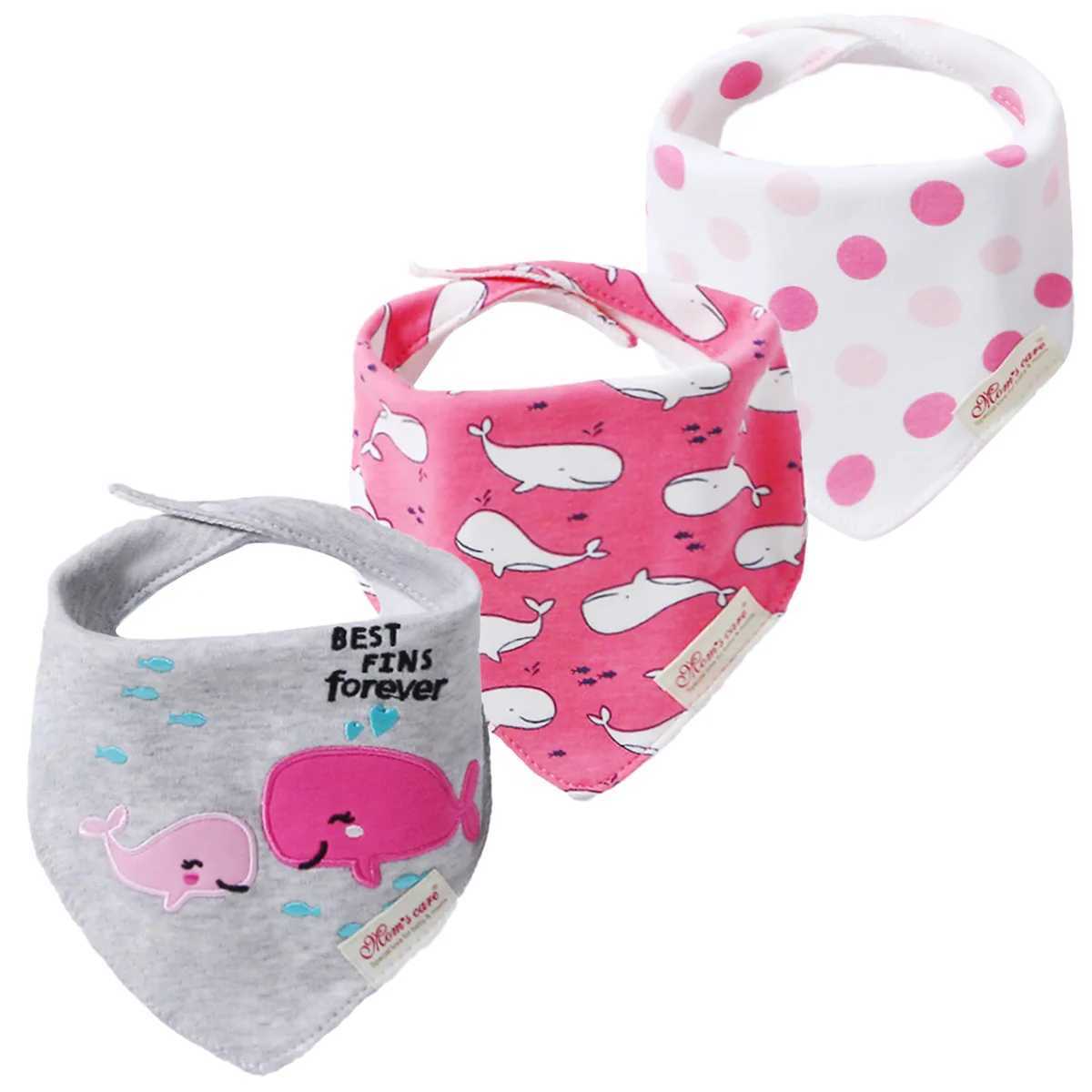 Bibs Burp Cloths Cotton Cartoon Baby Bibs 3pcs Bandana Set Triangle Newborn Infant Girls Saliva Towel Baby Burp Cloth Drool Bibs DropshippingL4812