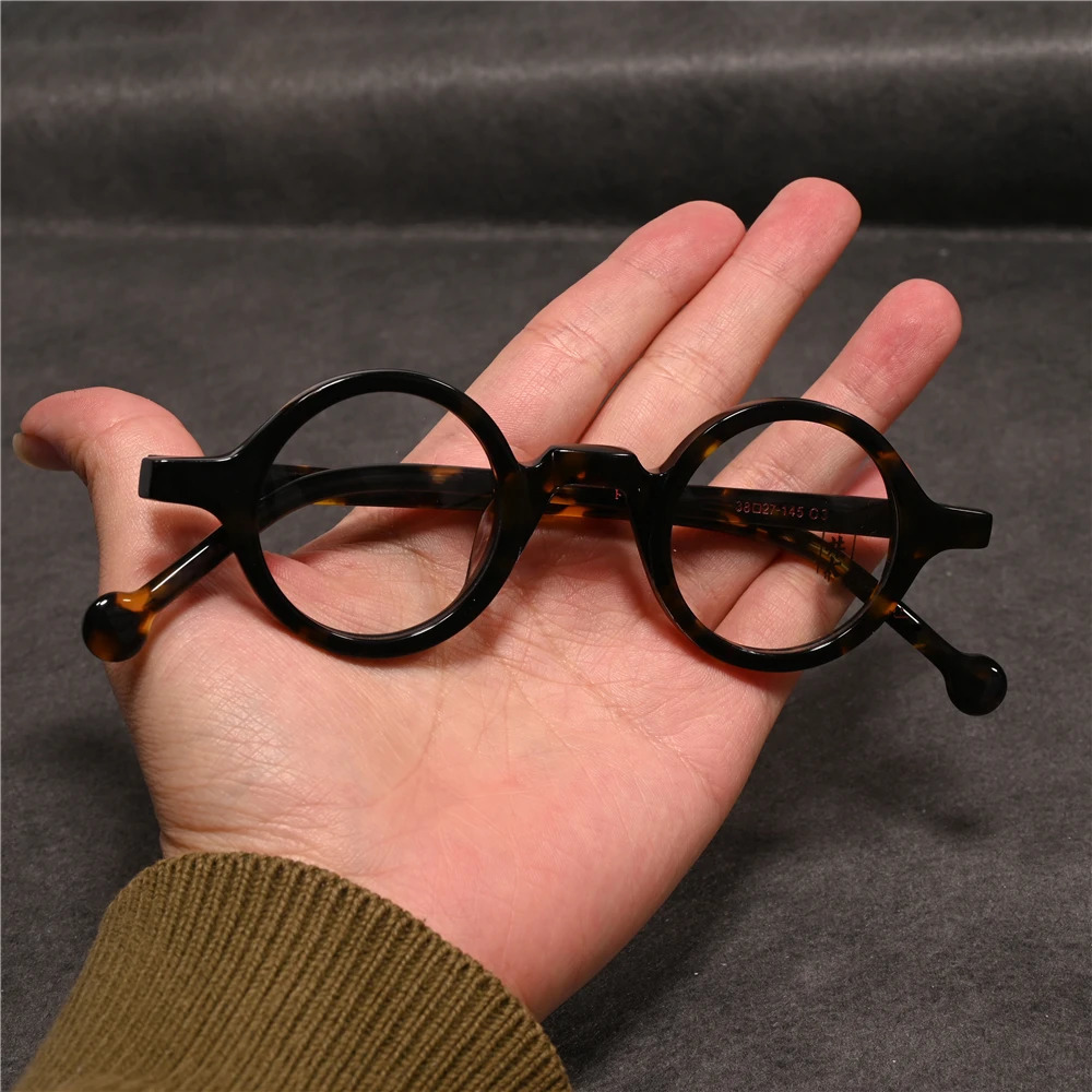 Cubojue Small Round 38mm Reading Glasses Men Women Anti Blue Light 100 150 200 250 Black Tortoise Eyeglasses Frame Acetate Male 240514