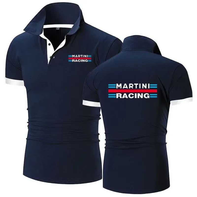 Men's T-Shirts 2024 New Mens Summer Extreme Sports Polo Shirt Martini Racing Polo European Size Collar Cotton T-shirt S-6XL T240515
