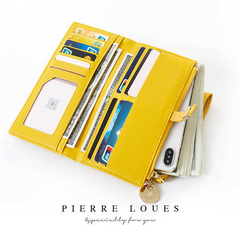 Wallets Long Women's Wallet Female Cell Phone Purses Pendant Coin Purse Card Holder Wallets Leather Wristlet Clutch Money Bag Red Wallet G230327