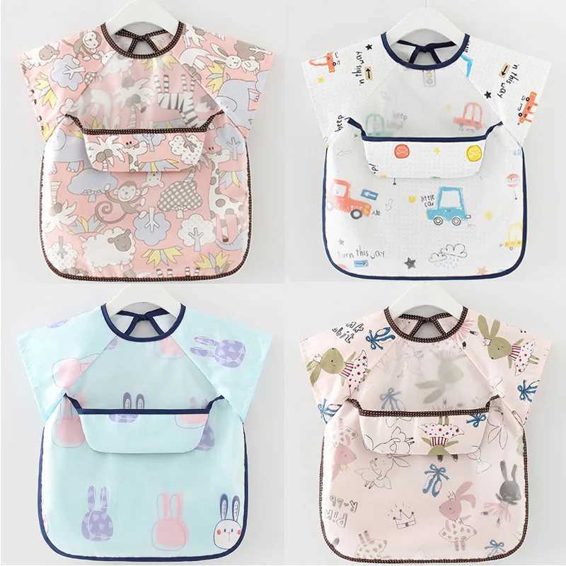 Bibs Burp Cloths Cute Cartoon Baby Bibs Waterproof Infant Eating Children Drawing Sleeveless Baby Bandana Bibs Soft Baby Bib Meal Burp Eva ClothsL4812