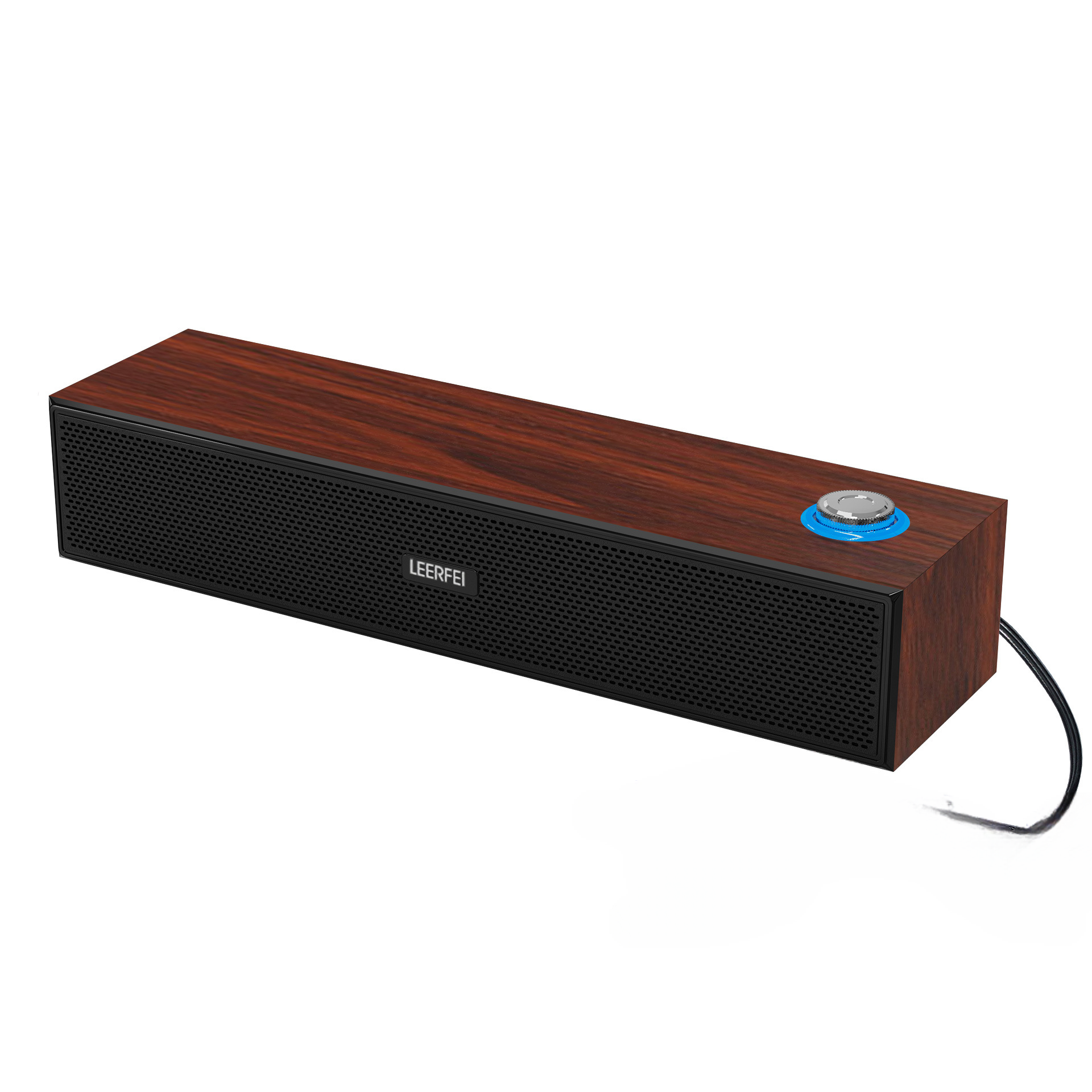 Vintage wooden Bluetooth speaker, dual speaker speaker, subwoofer, mobile phone card, computer wired long bar small sound factory