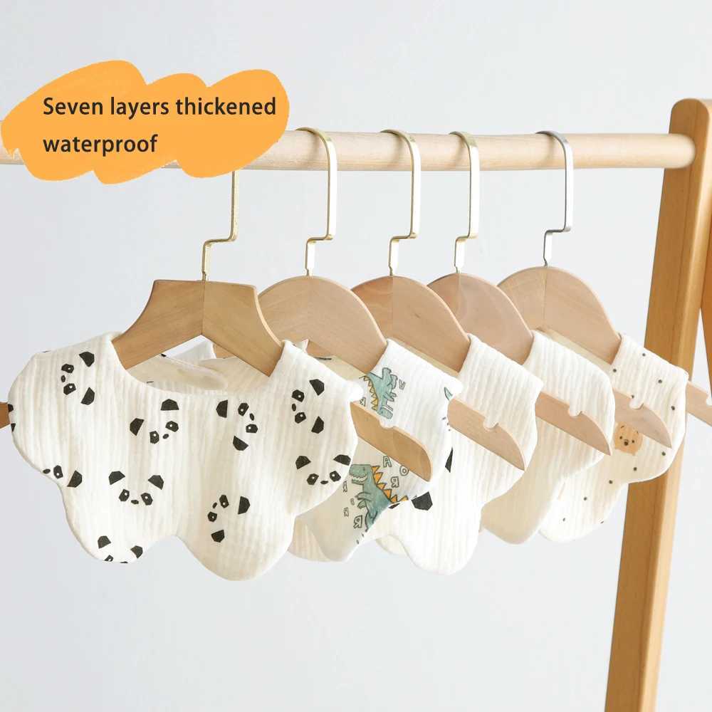 Bibs Burp Cloths New 7 Layers Cotton Baby Bibs Waterproof Print Saliva Towel Newborn Burp Cloths Bandana Scarf for Boy Girl Feeding Drool BibL4812