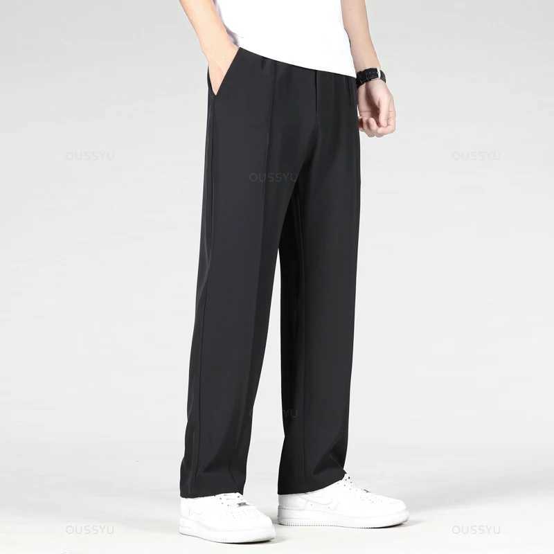 Men's Pants Spring Summer Mens Stretch Casual Pants Business Elastic Waist Trousers Male Khaki Loose Straight Pant Clothing Plus Size M-4XL Y2405