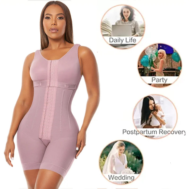 Fajas Colombianas High Compression Slimming Postpartum Full Body Shaper Waist Trainer Post Liposuction Shapewear With Bones 240514