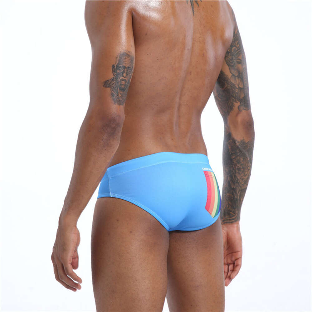 Ddmytiger Men S Low Waisted Printed Swimsuit Tight Fitting Lace Up Triangle Swim Trunks Quick Drying Cup Size To Prevent Awkwardness H