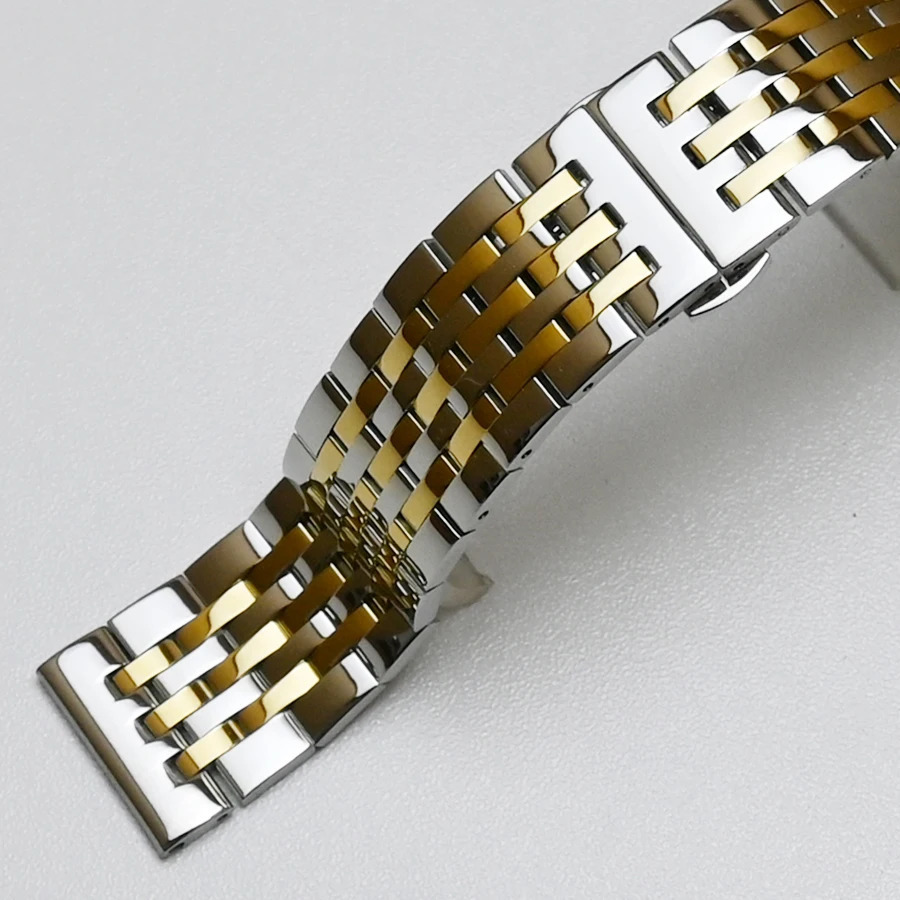 Stainless Steel Watchband 18mm 19mm 20mm 21mm 22mm 23mm 24mm Metal Watch Band Strap Bracelet Polished Silver Gold 240515