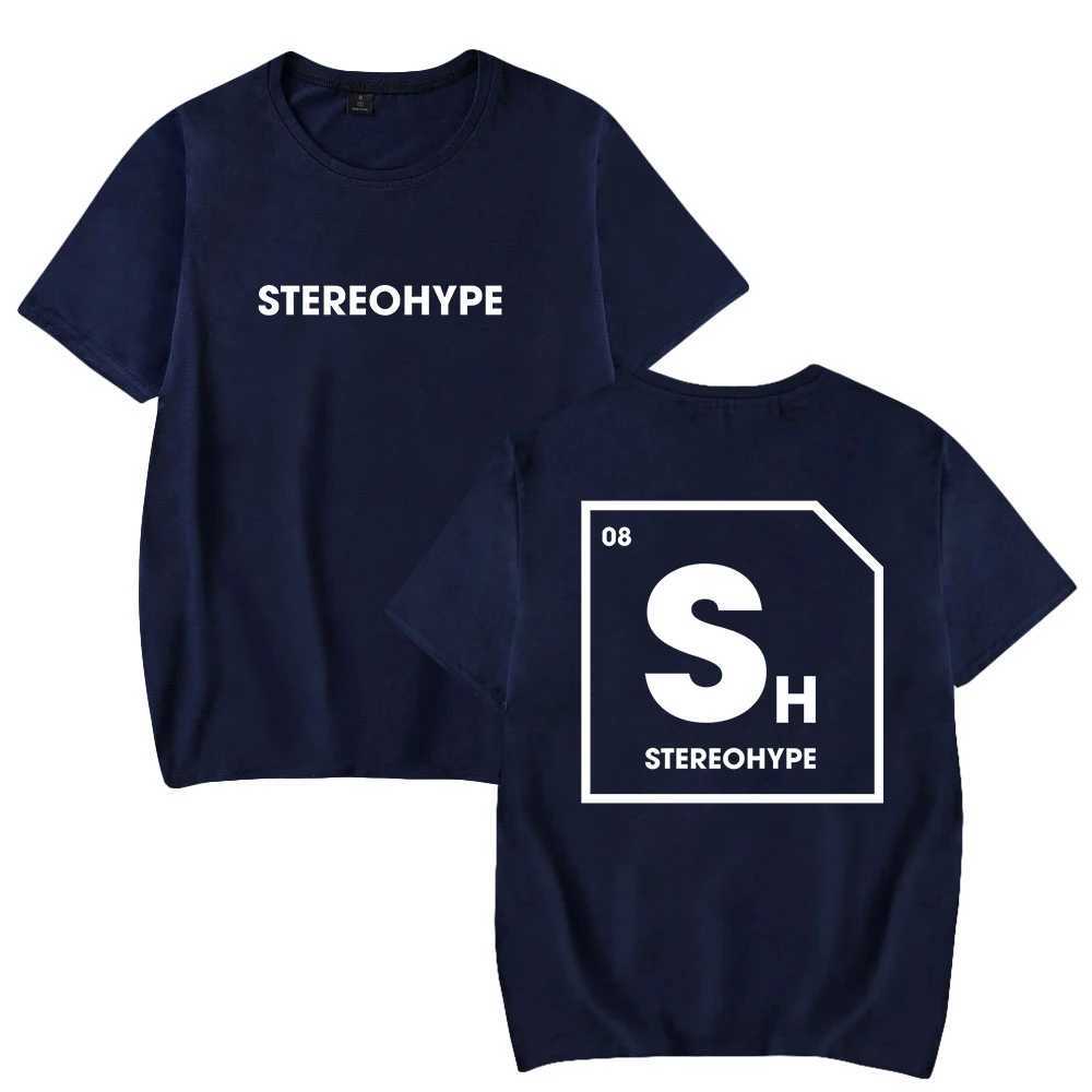 Men's T-Shirts James Hype Stereohype T-shirt Crewneck Short Slve T Men Womens Tshirt Hip Hop Clothes T240515
