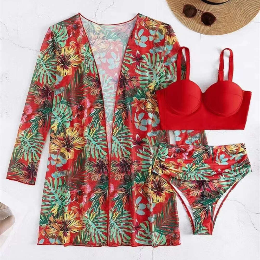 ddmytiger new cover up three piece hard pack women s bikini swimsuit H