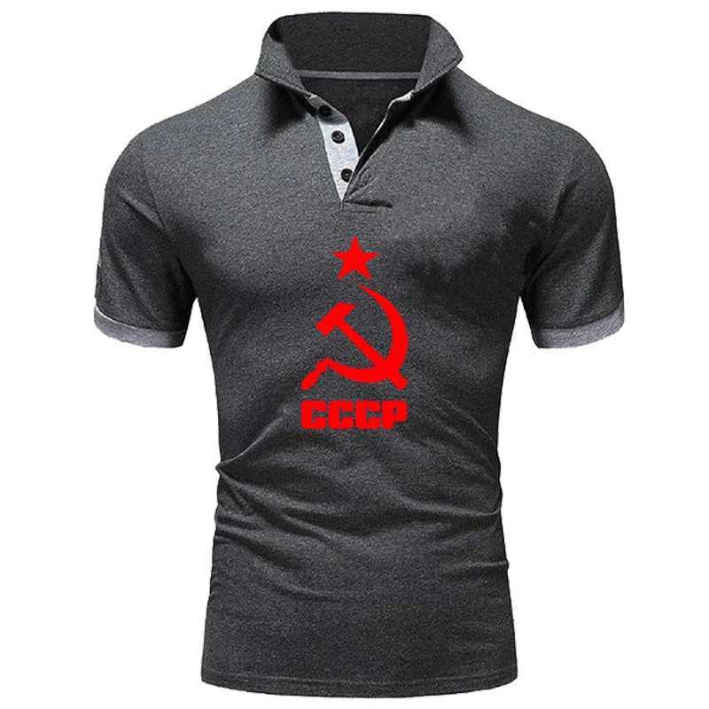 Men's T-Shirts Summer Mens Polo shirt CCCP Russia Soviet Union Moscow Printing Casual High Quty Short Slves Man Harajuku Classic Tops T240515