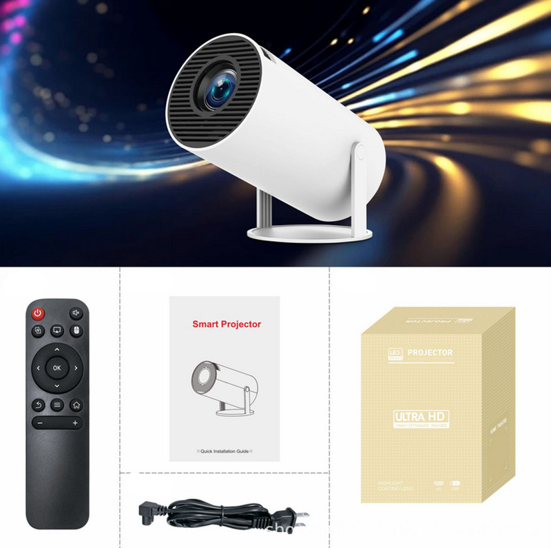 Projectors HY300 Home Theater Projector 4K HD Android 11 Dual WIFI 6.0 120 ANSI BT5.0 1080P 1280*720P Cinema Outdoor Portable Projector