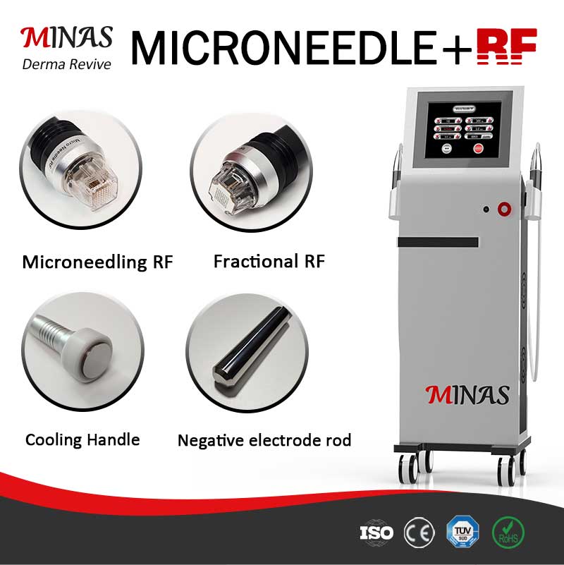 2024 Rf Microneedling Skin Tightening Equipment Anti-Aging Gold Fractional Microneedle Facial Beauty Machine TM50B