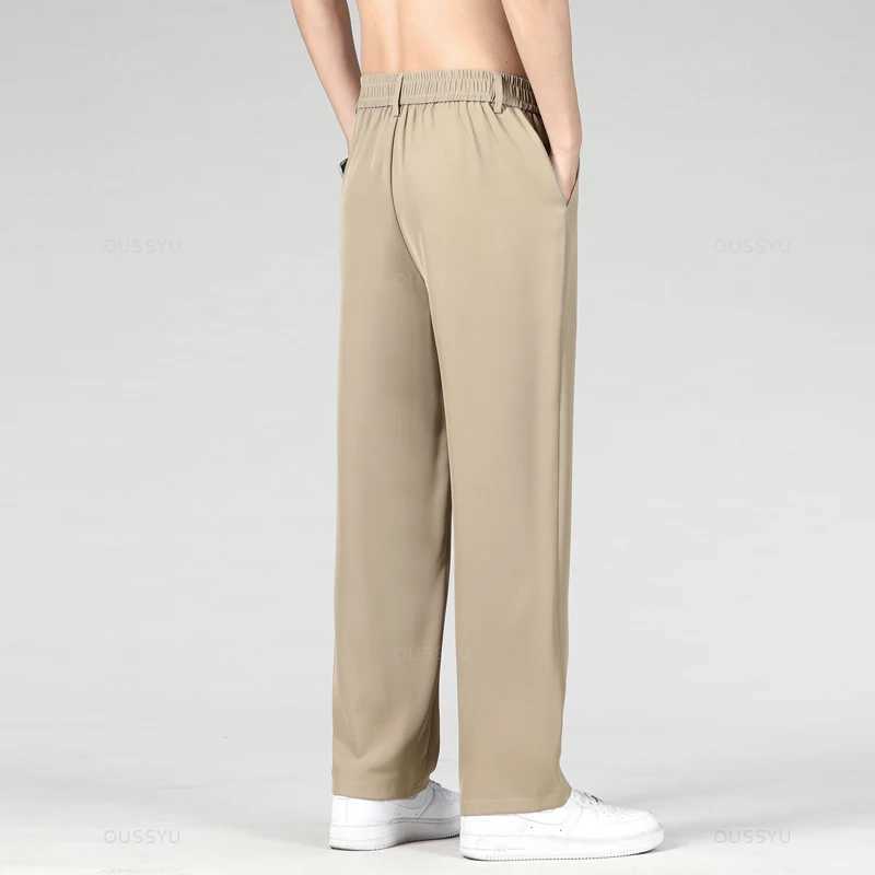 Men's Pants Spring Summer Mens Stretch Casual Pants Business Elastic Waist Trousers Male Khaki Loose Straight Pant Clothing Plus Size M-4XL Y2405
