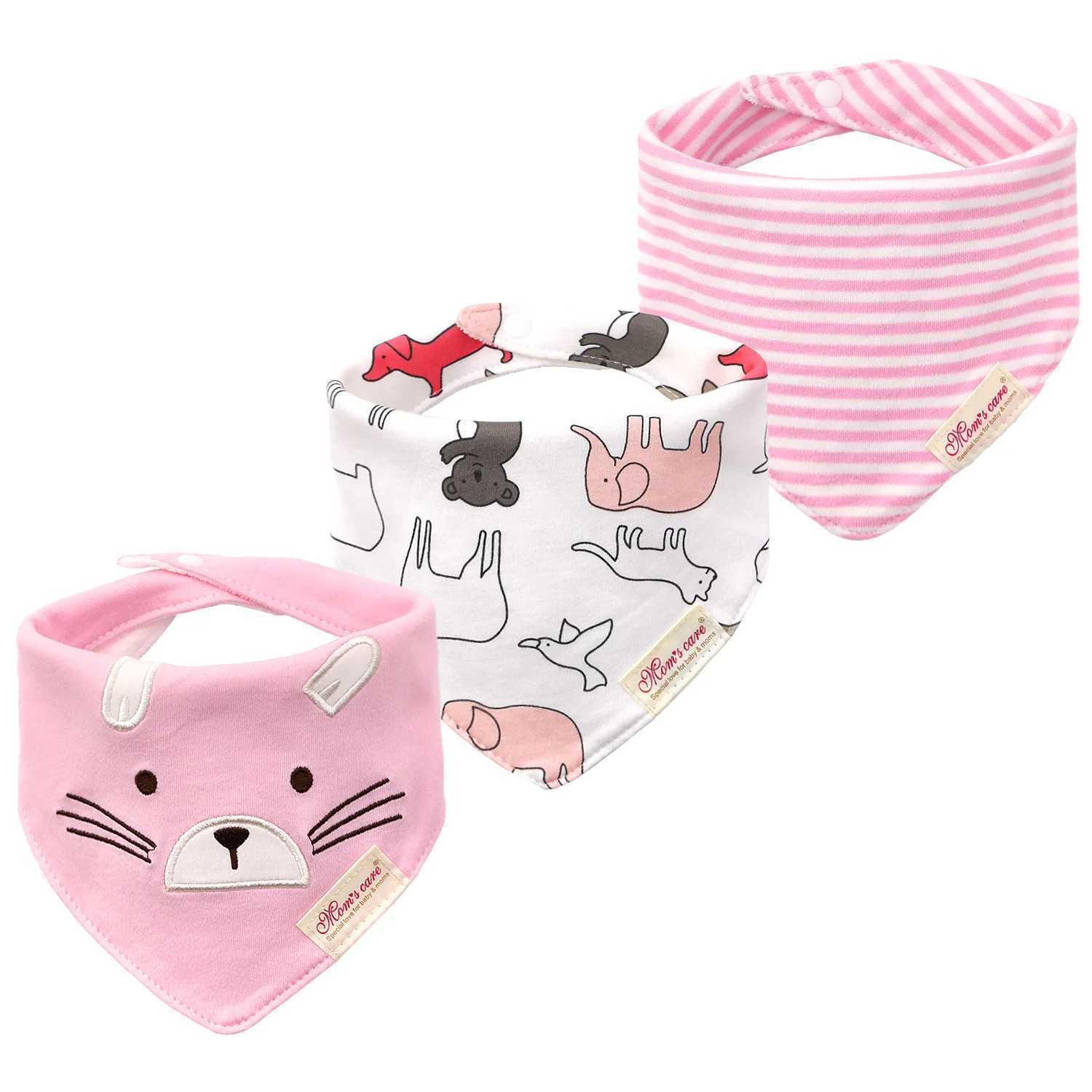 Bibs Burp Cloths Cotton Cartoon Baby Bibs 3pcs Bandana Set Triangle Newborn Infant Girls Saliva Towel Baby Burp Cloth Drool Bibs DropshippingL4812