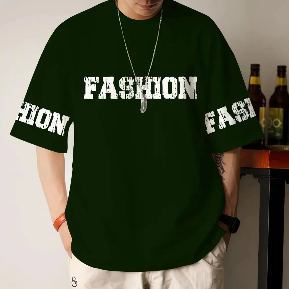 T-Shirts for Mens 3d Letter Print Man Short Sleeve T-Shirt Fashion Street Tops Hip Hop Tee Oversized T Shirt Men Clothes 240513