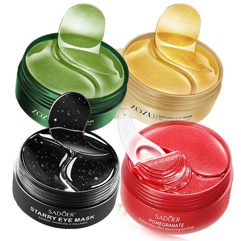 240pcs=120pairs Eye patches Hyaluron Acid Gold Seaweed Black Pearl Hydrating Moisturizing Crystal Collagen Gel Eye Mask 240514